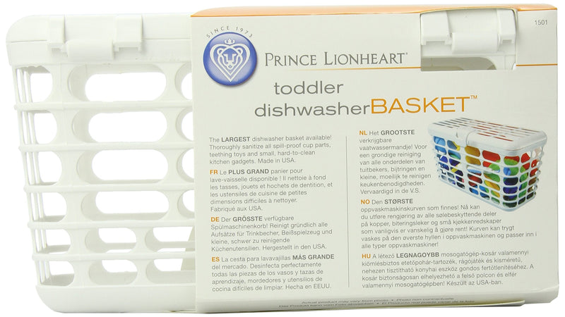 [Australia] - Prince Lionheart Made in USA High Capacity Dishwasher Basket for Toddlers Bottle Parts & Accessories | Fits all Dishwashers | 100% Recycled Plastic 