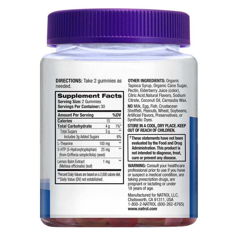 [Australia] - Natrol Relax+ Day Calm Daily Stress Relief Gummies, Fruit Punch Flavor, 60 Gummies Gummy 60 Count (Pack of 1) 