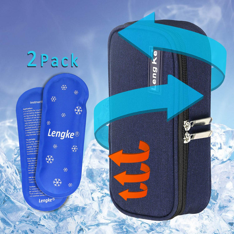 [Australia] - YOUSHARES Insulin Cooler Travel Case - Small Insulated Bag Medicine Cool Bag for Diabetic Insulin Pen and Vials Storage with 2 Cooling Ice Packs (Blue) Case Blue 