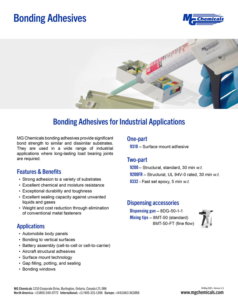 [Australia] - MG Chemicals - 9200-50ML 9200 Structural Epoxy Adhesive 45 milliliters Dual Pneumatic Dispenser 