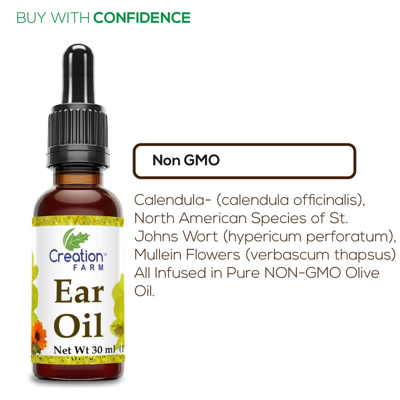 [Australia] - Ear Oil Drops Herbal Relief for Earwax Removal, Earache Soothing, Itchy Irritated, Clogged or Dry Ears by Creation Farm Made in USA 