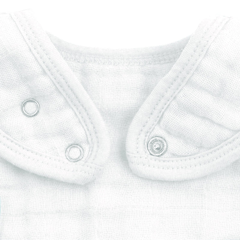 [Australia] - green sprouts Muslin Bibs Made from Organic Cotton (5 Pack)| 4 Absorbent Layers Protect from sniffles, Drips, & drools | 100% Organic Cotton Muslin, Adjustable snap Closure, Machine Washable White (5pk) 