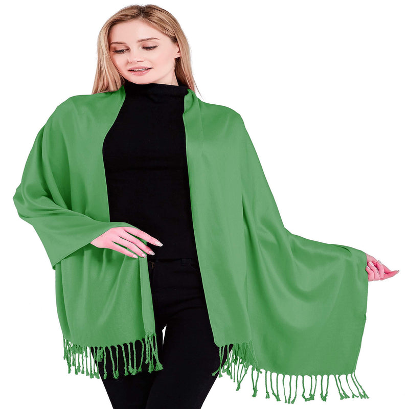 [Australia] - Solid Colour Design Nepalese Shawl Scarf Wrap Stole Throw Head Wrap Face Cover Pashmina CJ Apparel NEW Forest Green 