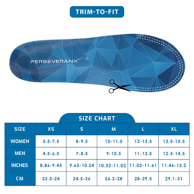 [Australia] - NASA Grade Plantar Fasciitis Insoles - Arch Support Insoles Men, Women Shoe Inserts - Absorb Shock & Relieve High Arch, Flat Feet Pain - Orthotics Inserts Boot Insoles for Work, Hiking (M, Blue) M (Men 9-10.5/Women 10-11.5) 