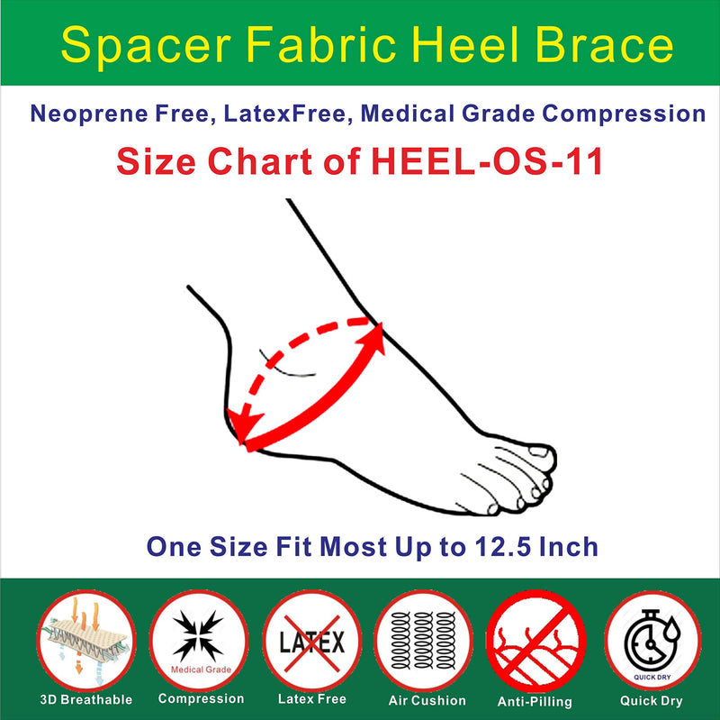 [Australia] - New 3D Breathable Patented Spacer Fabric Silicone Gel Heel Pain, Heel Support, Cracked heel, Black, One Size Fit Most, One PCS 
