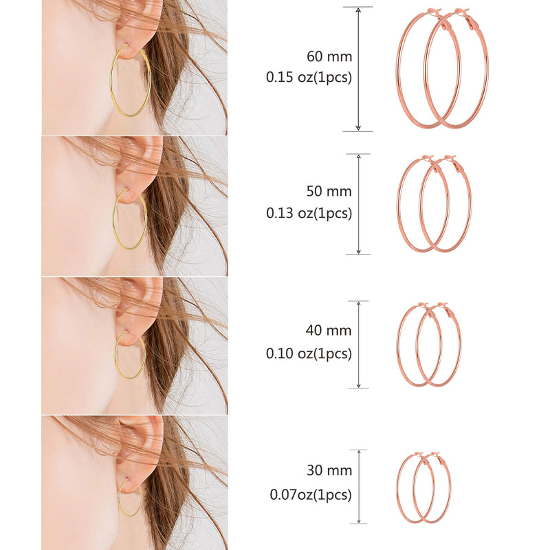 [Australia] - Cuicanstar Hoop Earrings - Stainless Steel Hypoallergenic Geometric Huggie Hoops Loop Earrings for Women Girls Set. 12 Pairs Silver Gold Rose Gold 