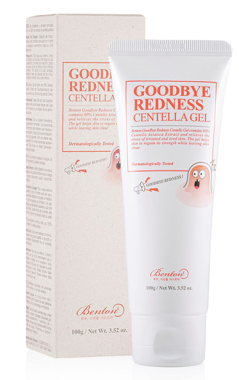 [Australia] - BENTON Good Bye Redness Centella Gel 100g (3.52 oz.) - Centella Asiatica Redness Relief & Soothing Gel, Fresh Lightweight Gel for Oily Skin, Irritated, Blemished Skin 