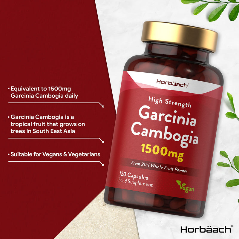 [Australia] - Garcinia Cambogia 1500mg | 120 Vegan Capsules | Whole Fruit Powder | Premium Quality Supplement | No Artificial Preservatives | by Horbaach 
