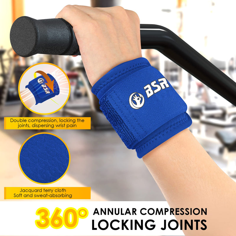 [Australia] - 2 Pack Carpal Tunnel Wrist Brace for Women and Men: Wrist Wraps for Fitness | Wrist Support Prevention Wrist Pain, Sprains, Sports Injuries | Adjustable Wrist Strap, Suitable for Various Wrist Sizes Blue 