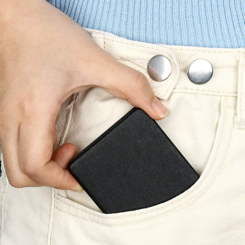 [Australia] - Compact Mirror for Men, Women and Girls, Black Travel Folding Vanity Makeup Mirrors for Purse,Handbag and Pocket, Portable Double-Sided Magnifying Cosmetic Mirror without Distortion 