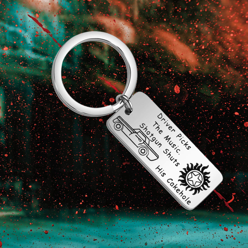 [Australia] - Supernatural Inspired Keychain Gift Driver Picks The Music Shotgun Shuts His Cakehole Keychain 