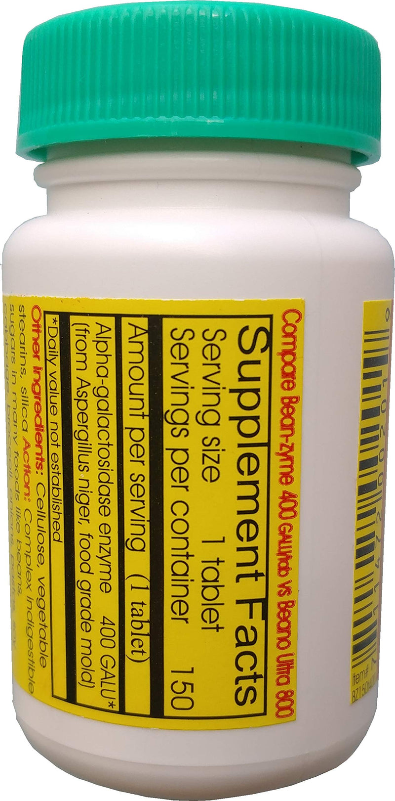 [Australia] - Bean-zyme 150count is 400 GALU per Tablet 