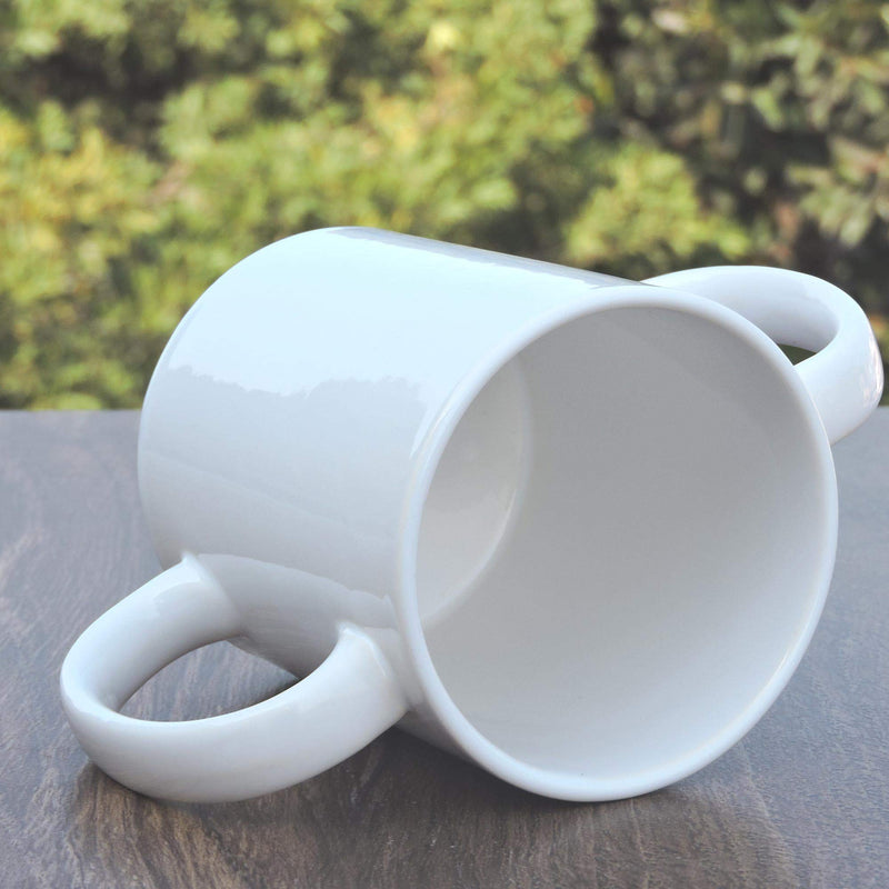 [Australia] - Dual Handle Mug to Aid Tremors, MICROWAVE SAFE, 11.83 US Fl. Oz. (350 Ml), BPA-FREE - WHITE Color 