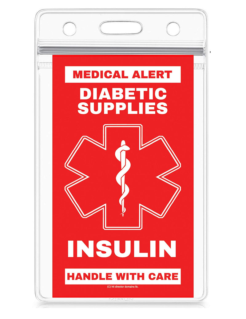 [Australia] - Insulin - Diabetic Supplies Medical Alert Equipment Luggage Tag - Handle with Care, DOT and ACAA regulations (MELT-119) Quantity (3) 3 