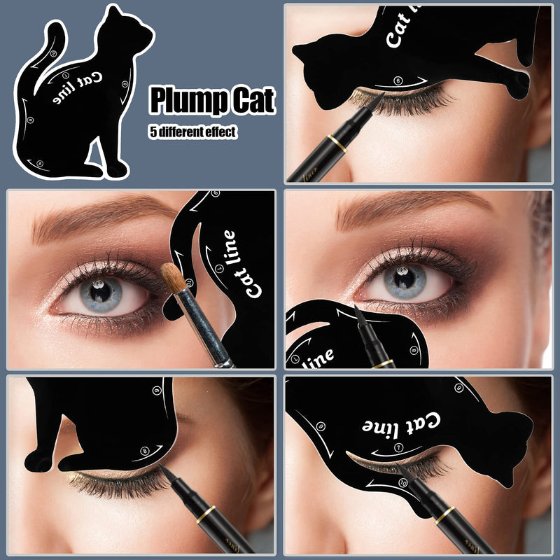 [Australia] - Eye Makeup Moulds Kit Includes Smoky Cat Eyeliner Stencil Pads, Eyebrow Applicators Template Plate, Eyeshadow Stencil Stickies, Quick Makeup Tool for Beginners 