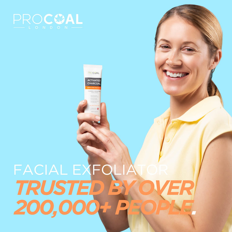 [Australia] - Face Scrub, Premium Exfoliating Charcoal Face Scrub 70ml by PROCOAL - Instantly Reveals Skin's Natural Radiance, Exfoliating Scrub & Charcoal Face Wash Combined For Men & Women - Made in UK 