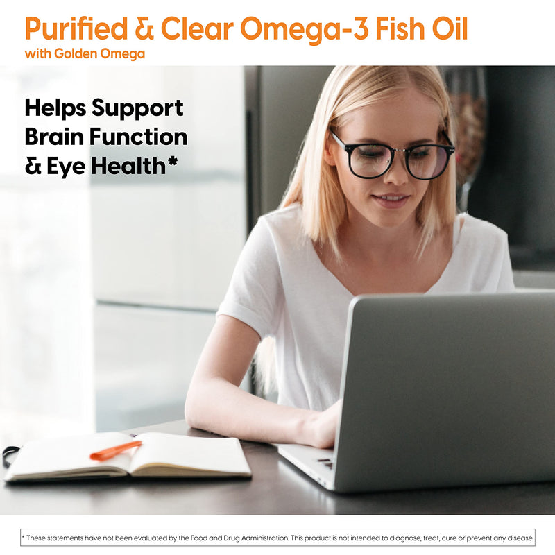 [Australia] - Doctor's Best Purified & Clear Omega 3Fish Oil, No Reflux, Supports Heart, Eyes, Brain & Joint Health, 120 Count (Pack of 1) 
