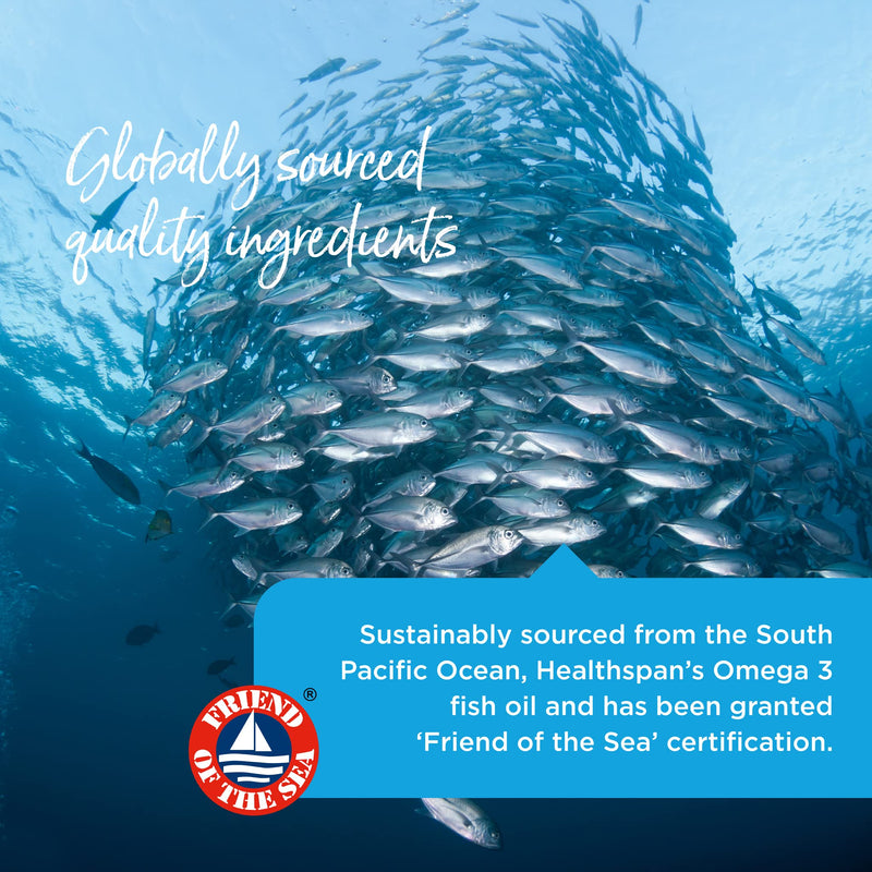 [Australia] - Healthspan Glucosamine & Omega 3 | 120 Capsules | Joint Health | Added Vitamin C | 400mg Optiflex Glucosamine HCI | 300mg Omega 3 Fish Oil | Highly Purified & Sustainably Sourced 