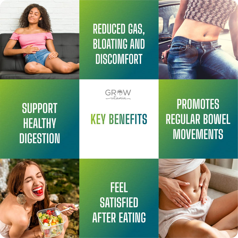 [Australia] - Grow Vitamin Original Gallbladder Formula, Enzymes to Reduce Bloating, Indigestion & Abdominal Swelling - Better Digestion, Improved Absorption of Nutrients & More Satisfied After Meals - 90 Capsules 