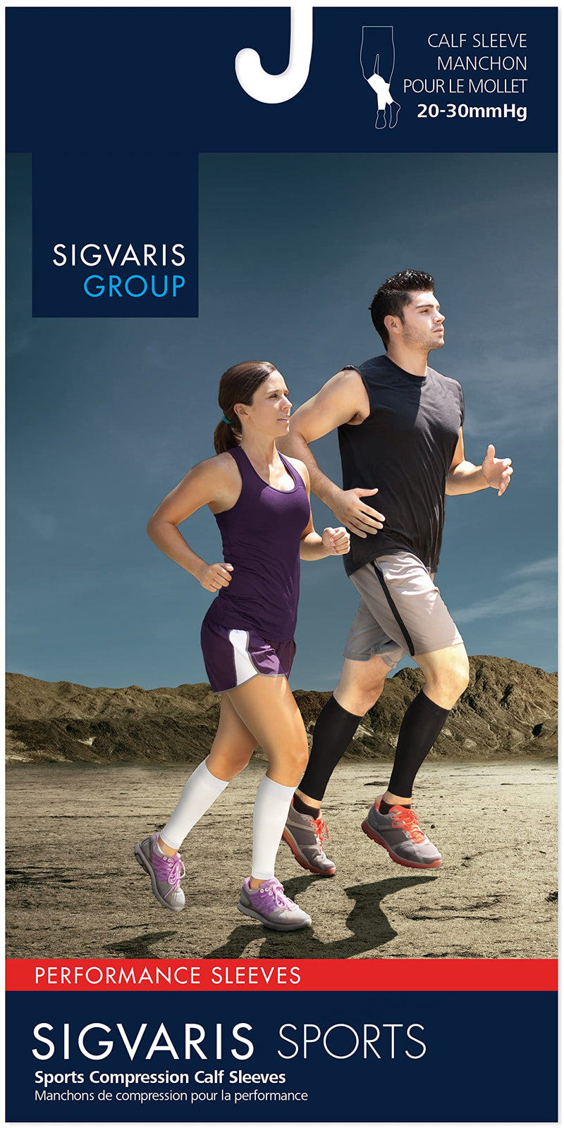 [Australia] - Sigvaris Unisex Performance Compression Running Sleeve 412V 20-30mmHg Medium Black 