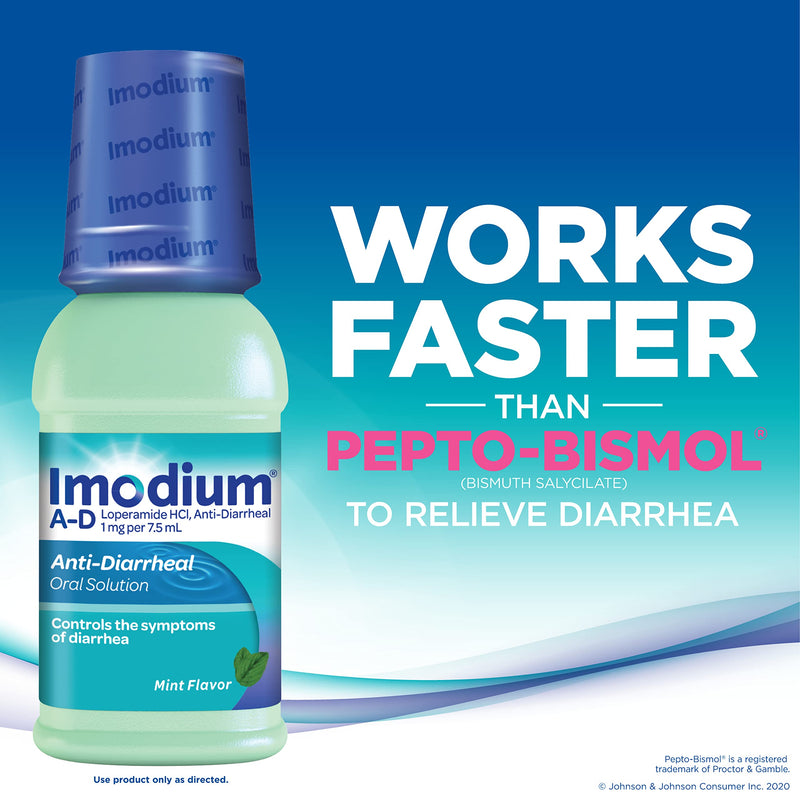 [Australia] - Imodium A-D Liquid Anti-Diarrheal Medicine with Loperamide Hydrochloride to Help Control Symptoms of Diarrhea Due to Acute, Active & Traveler's Diarrhea, Mint Flavor, 4 fl. oz 