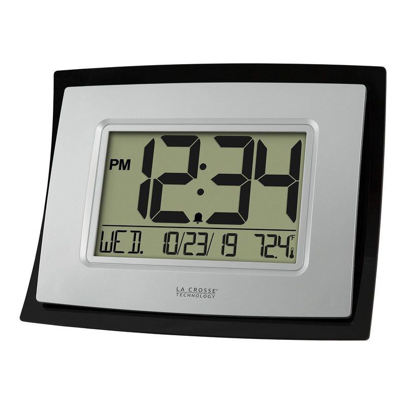 [Australia] - La Crosse Technology WT-8002U Digital Wall Clock Silver, Black 