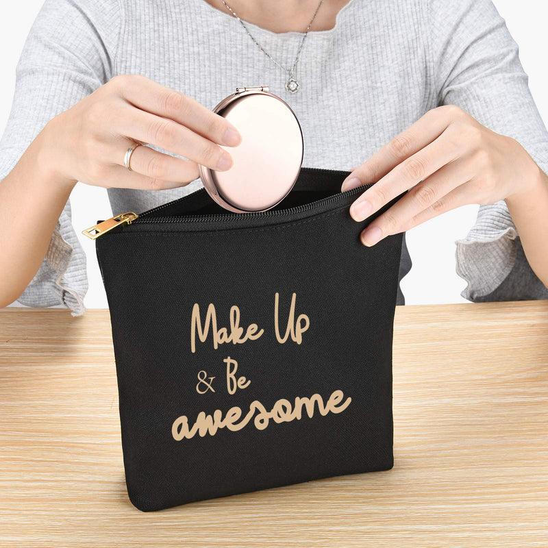 [Australia] - Make Up & Be Awesome -Makeup Bag Cosmetic Bag Makeup Travel Case Gift 