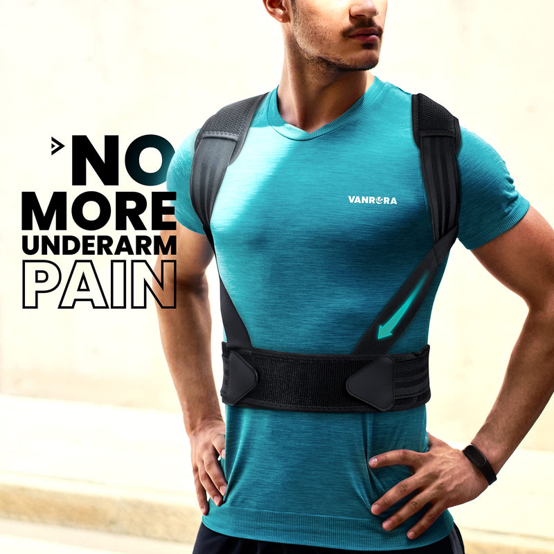 [Australia] - VANRORA Posture Corrector for Women and Men, Back Brace Fully Adjustable & Comfy, Support Straightener for Spine, Back, Neck, Clavicle and Shoulder, Improves Posture and Pain Relief S/M Small/Medium (Pack of 1) 