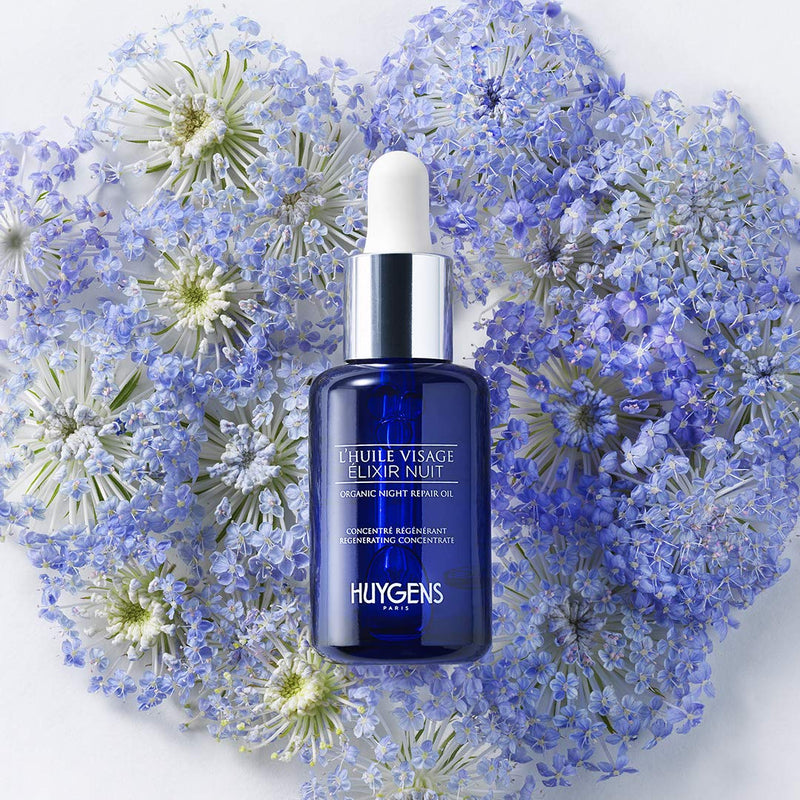 [Australia] - Organic Face Night Repair Oil HUYGENS - Regenerating Concentrate - Night Elixir Serum - Wake Up To Beautiful Skin - Organic & 100% Natural - Made In France - Vegan - 30mL 