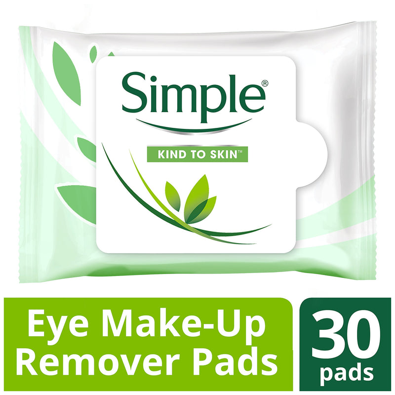 [Australia] - Simple Kind to Skin Eye Make-Up Remover With No Harsh Chemicals Pads to Remove Make-Up, Even Waterproof Mascara 30 Pieces 