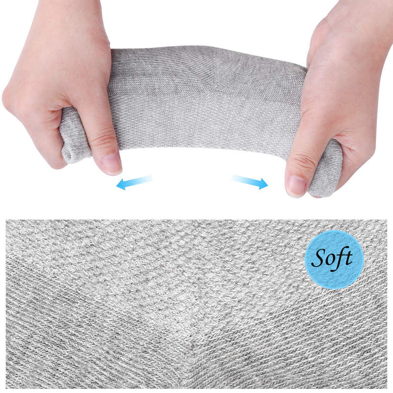 [Australia] - Soft Gel Heel Socks Ventilate Open Toe Socks 4 Pairs for Dry Hard Cracked Skin Moisturizing Day Night Care Skin (Gray) 