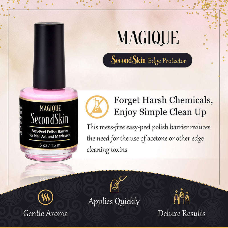 [Australia] - Simply Peel Liquid Latex for Nails - Nail Polish Protector for Fingers - Nail Peel Off Liquid Tape - Peel Away Liquid Nail Tape - Nail Polish Guard - Nail Latex Peel Off - Magique SecondSkin 0.5 Fl Oz 0.51 Fl Oz (Pack of 1) 