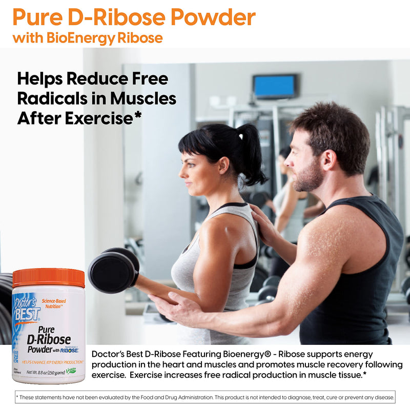 [Australia] - Doctor's Best D-Ribose with Bioenergy Ribose, Non-GMO, Vegan, Gluten Free, Energy Enhancement, 250g, 8.8 Ounce (Pack of 1) 8.8 Ounce (Pack of 1) 