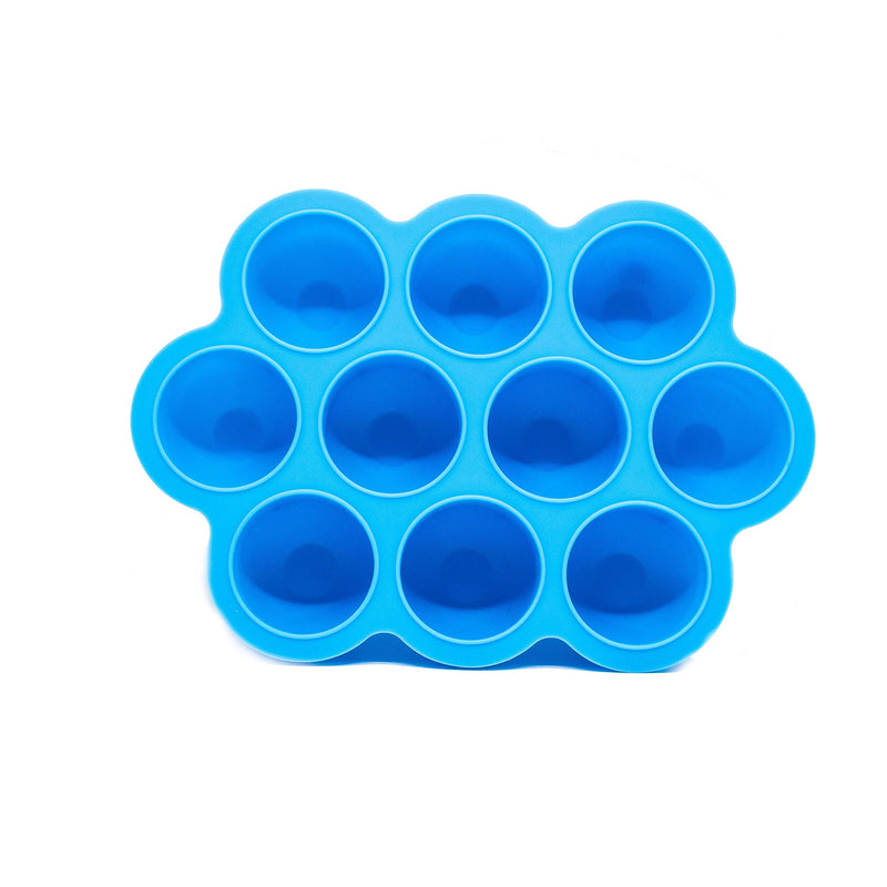 [Australia] - Callowesse© Baby Food Storage Tray with Lid. Reusable Silicone Food Freezer Container for Baby Food, Ice Cubes, Breast Milk. BPA Free & Dishwasher Safe (Blue) Blue 