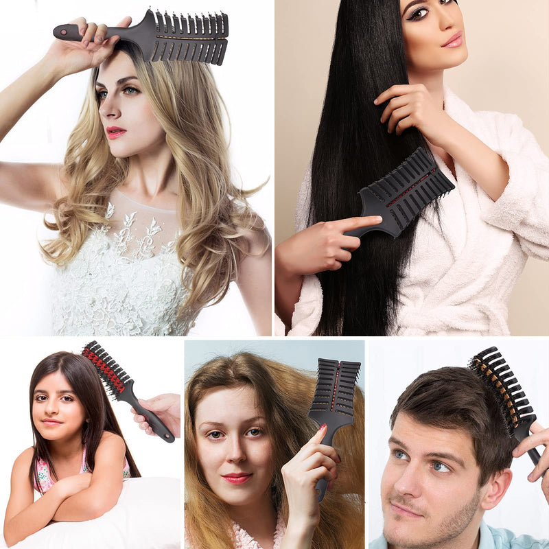 [Australia] - Feligo detangle hair brush, boar bristle hair brush suitable for long and thick natural curly hair, reducing static electricity, smoothing and anti-frizz Red 