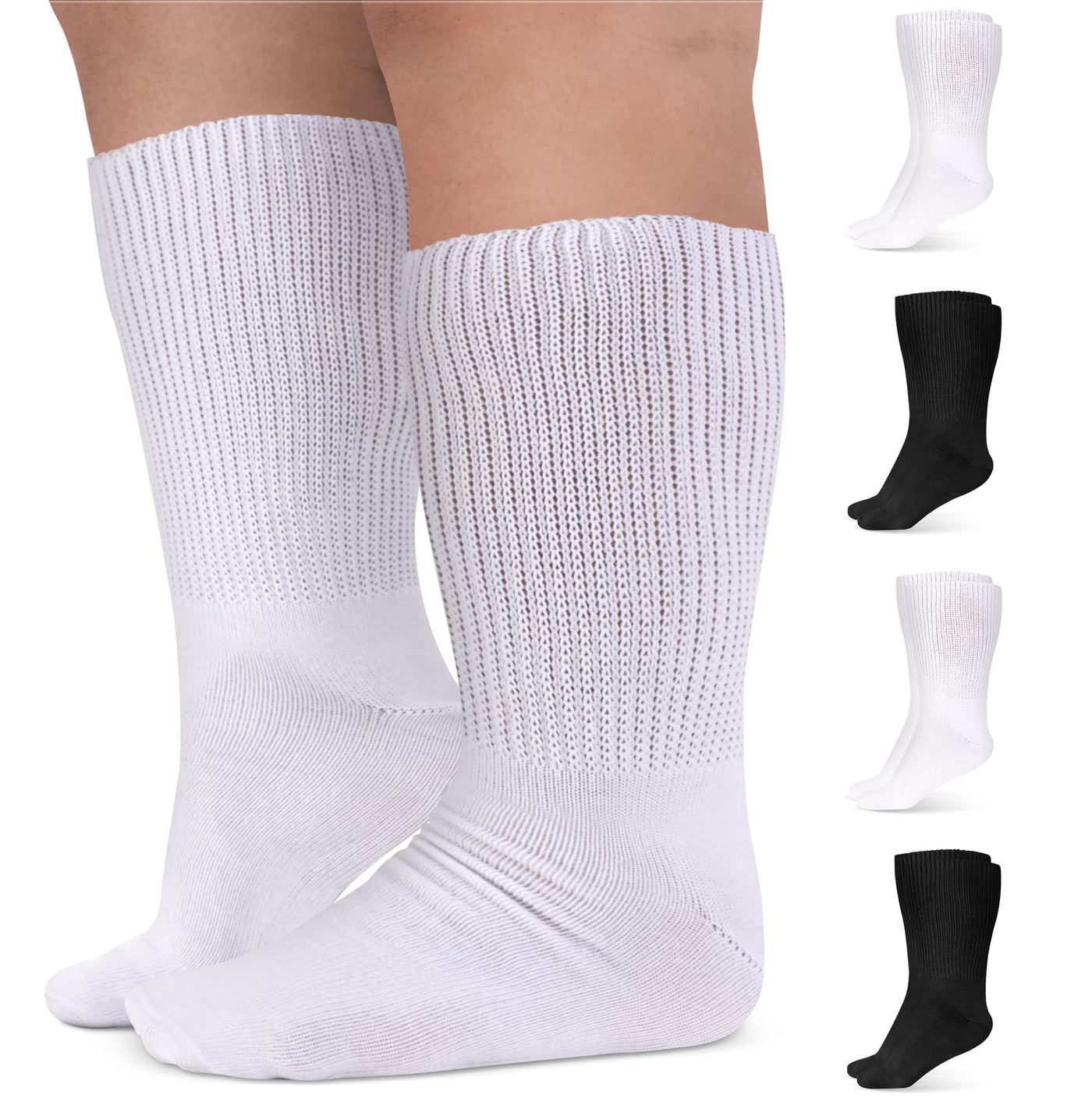  Pembrook Extra Wide Socks for Swollen Feet - 4 Pair