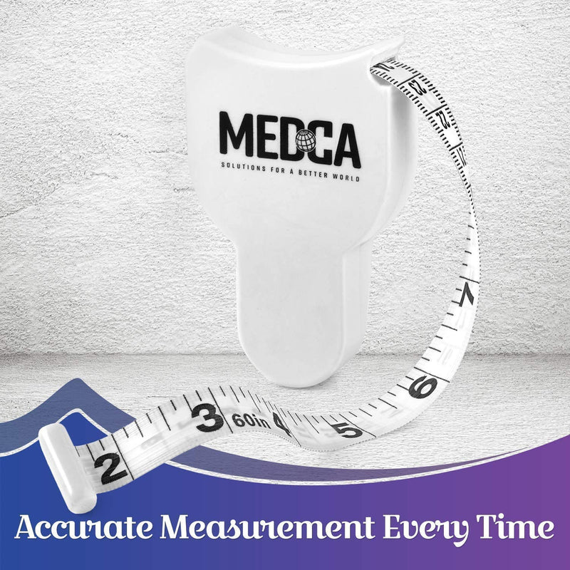 [Australia] - Body Tape Measure and Skinfold Caliper Body Fat Monitor Set - (Pack of 2) - Double Sided Body Tape Measures (150 cm /60 inches) - Skin Fold Body Fat Analyzer and BMI Measurement Tool, White by MEDca 