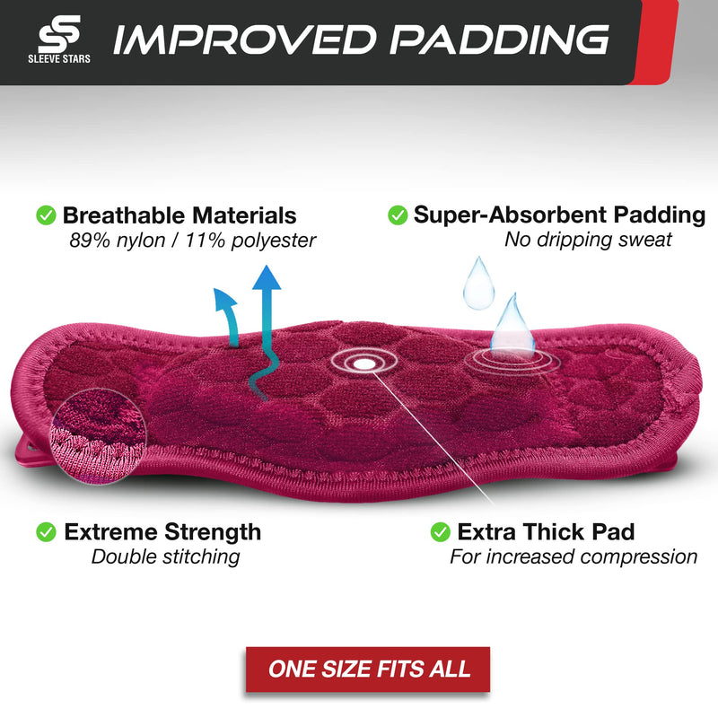 [Australia] - Sleeve Stars Tennis Elbow Brace for Men and Women, Elbow Brace for Tendonitis and Tennis Elbow Strap, Counterforce Brace for Tennis Elbow, Band Relief & Support for Forearm w/ 3 Straps Fits 9-23" (Single/Hot Pink) 1 Hot Pink 