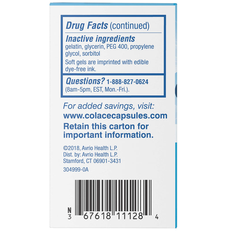 [Australia] - Colace Clear Stool Softener 50mg Soft Gels 28 Count Docusate Sodium Stool Softener for Gentle Dependable Relief Doctor Recommended 