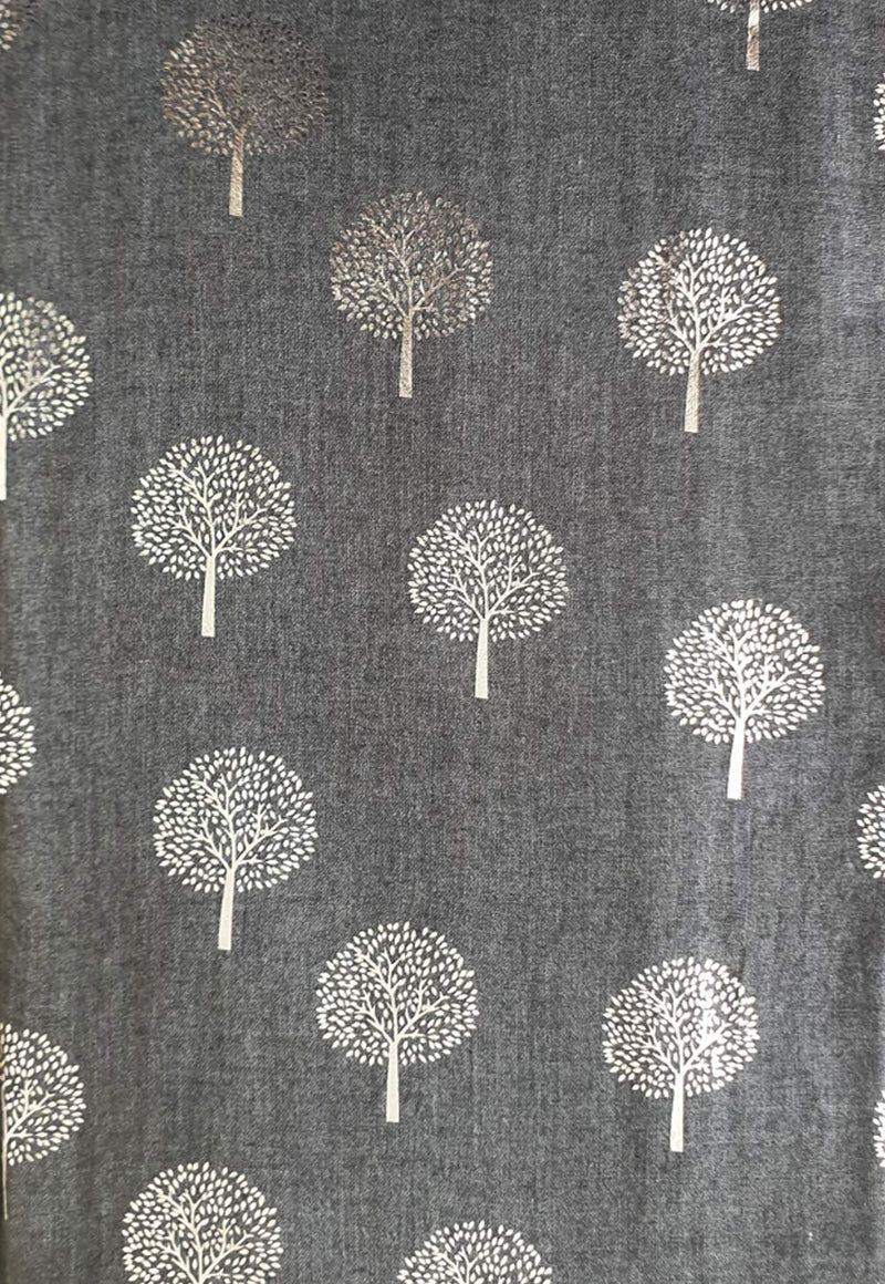 [Australia] - GlamLondon Glitter Mulberry Trees Scarf Womens Foil Printed Tree Fashion Ladies Wrap Grey Dark 