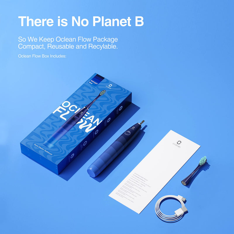 [Australia] - Oclean Flow, Sonic Electric Toothbrush, 5 Modes with Whitening, 180 Days Battery Life, 2 Min Timer & 30s Reminder, IPX7 – Blue 