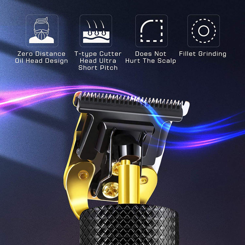 [Australia] - LOGANUSJ Hair Clippers, Cordless Titanium Ceramic T-Blade Grooming Close Cutting Trimmers Hair Clippers for Men, 2-Speed USB Rechargeable Cordless, Zero Gapped Detail Beard Shaver Barbershop 