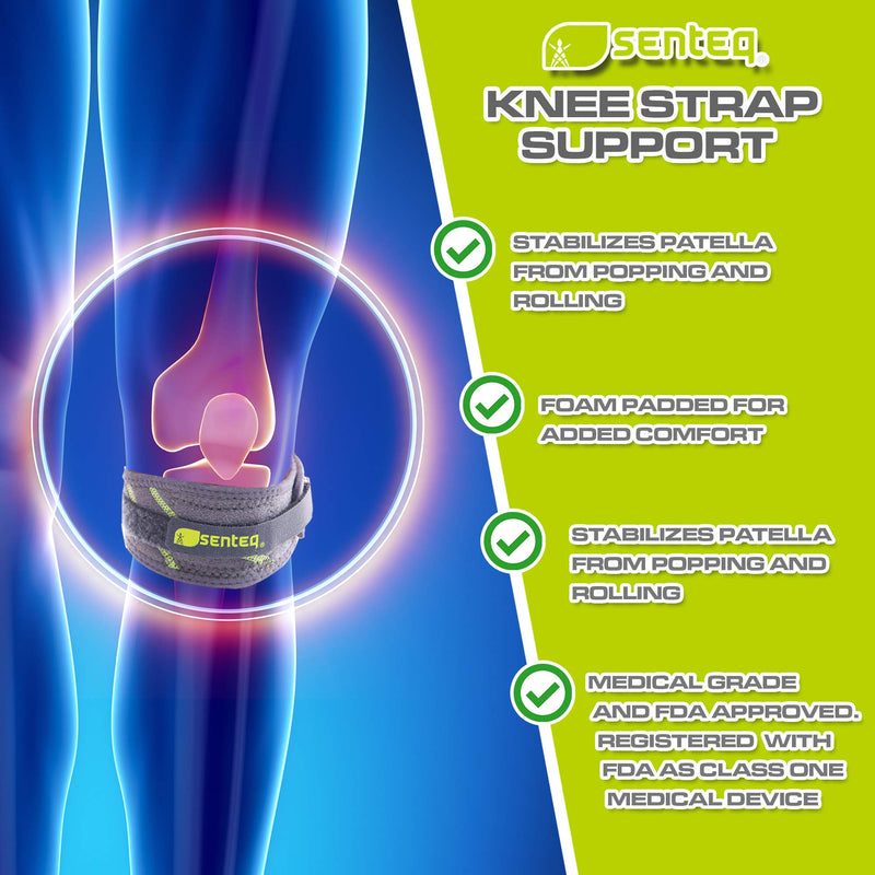 [Australia] - SENTEQ Knee Brace Support Strap, Adjustable Patella Knee Support Prevent Pain Tendinitis (SQ1 L008) 