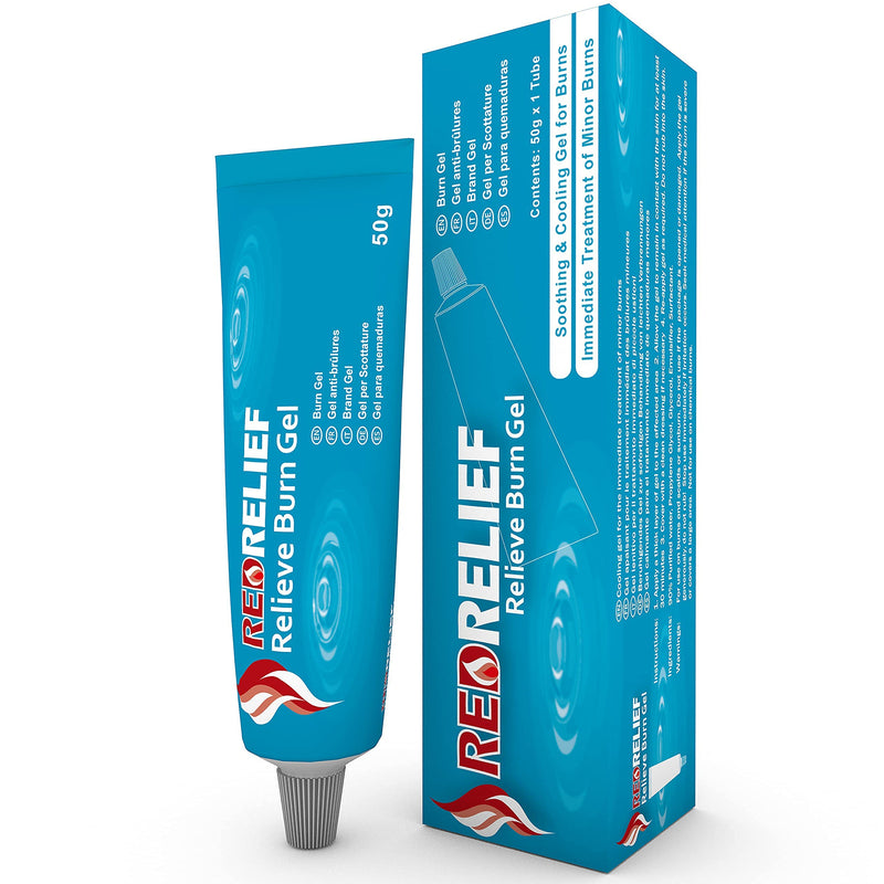 [Australia] - RedRelief Emergency Burn Gel 50g Tube- Soothing and Cooling Gel Dressing for Burns, Scalds and Sunburn 