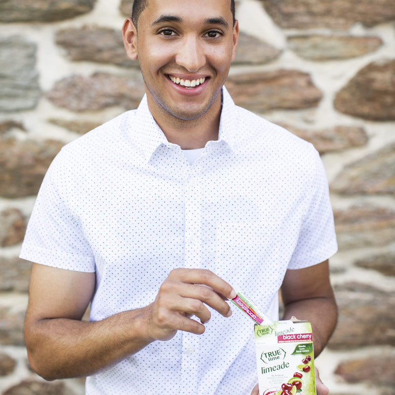 [Australia] - TRUE LIME Black Cherry Limeade Drink Mix (10 Packets) | Made from Real Limes | No Preservatives, No Artificial Sweeteners, Gluten Free | Water Flavor Packets & Water Enhancer with Stevia 