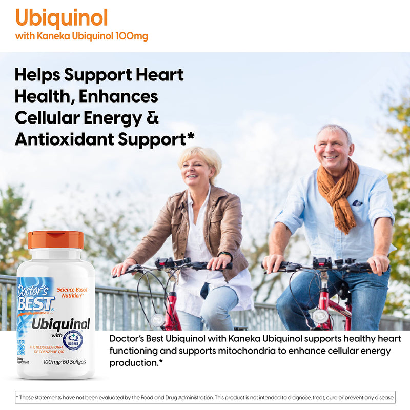 [Australia] - Doctor's Best Ubiquinol with Kaneka QH, Non-GMO, Gluten Free, Soy Free, Heart Health, 100 mg, 60 Softgels 