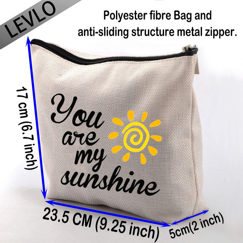 [Australia] - LEVLO Sunshine Makeup Bag You Are My Sunshine Makeup Bag Sunshine Zipper Bag Gift For Her (You are my sunshine) 
