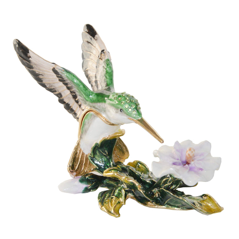 [Australia] - Minihouse Hummingbirds Trinket Box Hinged Hand-Painted Enameled Bird Figurine Collectible Jewelry Box Ring Holder, Unique Gift for Home Decor 