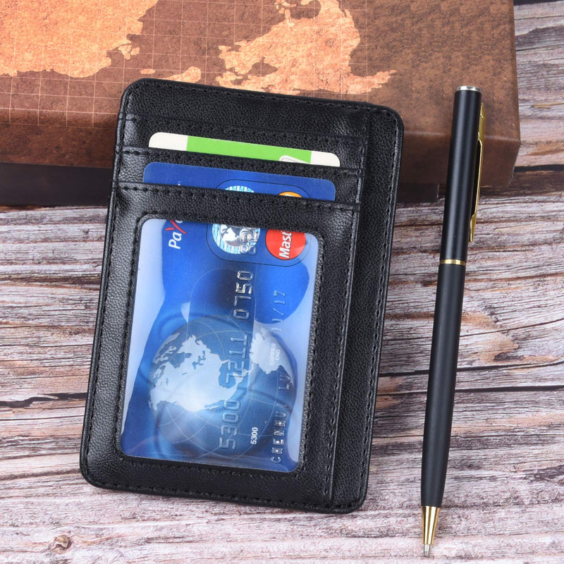 [Australia] - Teskyer Minimalist Wallet, Slim Wallet for Men Women, Credit Card Holder Wallet, RFID Blocking Front Pocket Wallet black 