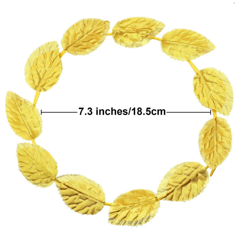 [Australia] - meekoo Roman Head Wreath Gold Leaf Crown Headdress Roman Leaf Headband Toga Headwear (Knitted Fabric, 3 Pieces) 